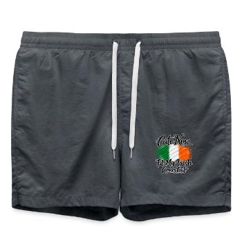 Cute now - Til my irish comes out - Ireland Irland - Badeshorts - Anthrazit - Vorne - AI Model Male 185 light (185cm)