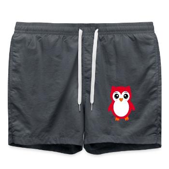 Owl red - Swim Trunks - anthracite - Front - AI Model Male 185 light (185cm)