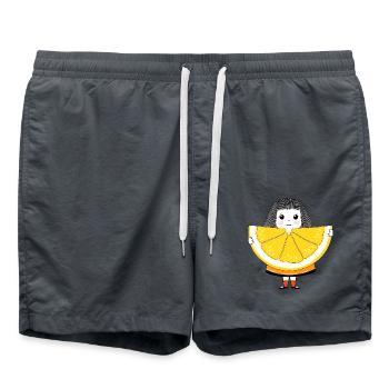 Fille et Orange - Short de bain - charbon - Devant - AI Model Male 185 light (185cm)