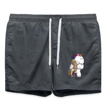 Oster Comic Einhorn - Badeshorts - Anthrazit - Vorne - AI Model Male 185 light (185cm)