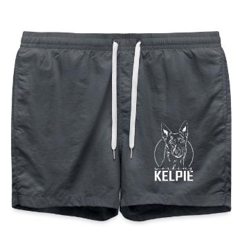 WORKING KELPIE Portrait de chien Les chiens de troupeau de Wilsign - Short de bain - charbon - Devant - AI Model Male 185 light (185cm)