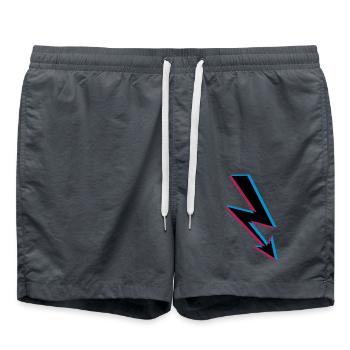 3d elektrisch blitz strom energie starkstrom achtu - Badeshorts - Anthrazit - Vorne - AI Model Male 185 light (185cm)