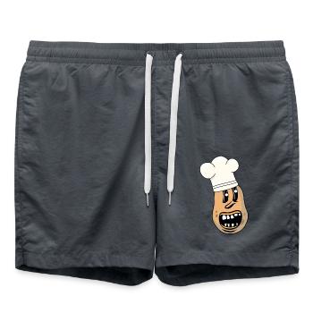 Lustige Kartoffel Gemüse Koch Restaurant kochen - Badeshorts - Anthrazit - Vorne - AI Model Male 185 light (185cm)