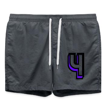 4,4 JAHRE,4. GEBURTSTAG,4 JAHRE,VIER - Badeshorts - Anthrazit - Vorne - AI Model Male 185 light (185cm)