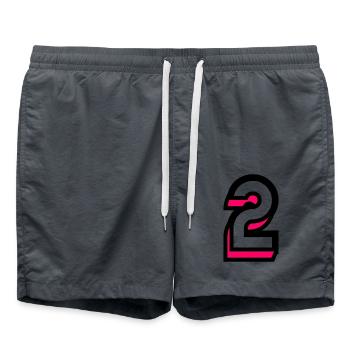 2. 2 YEARS. 2ND ANNIVERSARY. BIRTHDAY 2 YEARS. - Swim Trunks - anthracite - Front - AI Model Male 185 light (185cm)