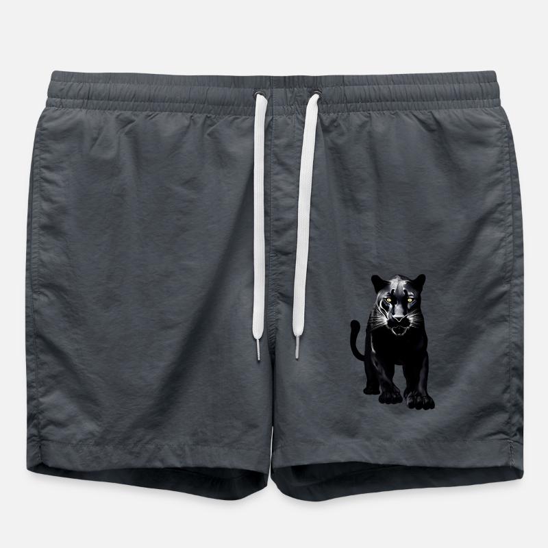 Schwarzer Leopard - Badeshorts - Anthrazit