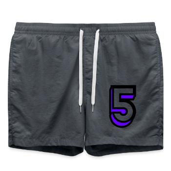 5. 5 JAHRE. 5-JÄHRIGES JUBILÄUM. GEBURTSTAG 5 JAHRE. 5 - Badeshorts - Anthrazit - Vorne - AI Model Male 185 light (185cm)
