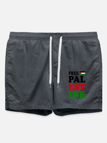 Free palestine - Badshorts - kolgrå