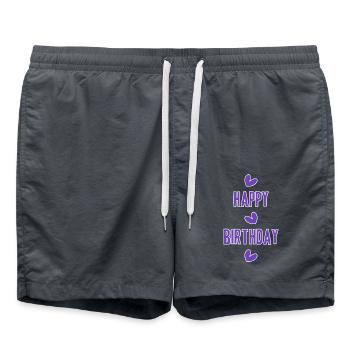HAPPY BIRTHDAY. HAPPY BIRTHDAY. ANNIVERSARY. - Swim Trunks - anthracite - Front - AI Model Male 185 light (185cm)