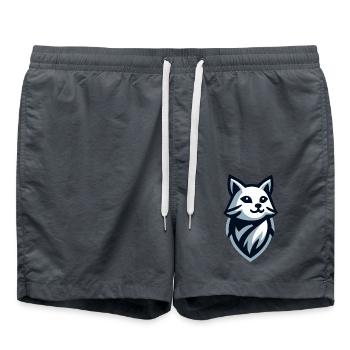 Kitten: illustration of a little fluffy - Swim Trunks - anthracite - Front - AI Model Male 185 light (185cm)