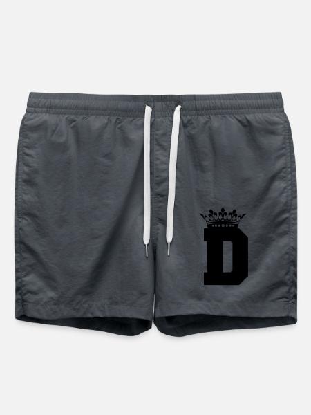 buchstabe D Krone - Badeshorts - Anthrazit