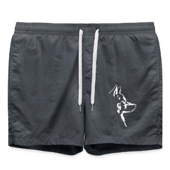 Husky Hunde Hund Siberian Husky Wilsigns - Badeshorts - Anthrazit - Vorne - AI Model Male 185 light (185cm)