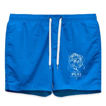 Pug Mom Hunde Hund Mops Wilsigns - Badeshorts - Cobalt blue - Vorne