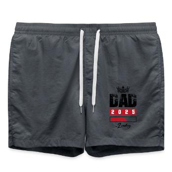 Dad 2025 Loading Papa - Badeshorts - Anthrazit - Vorne - AI Model Male 185 light (185cm)