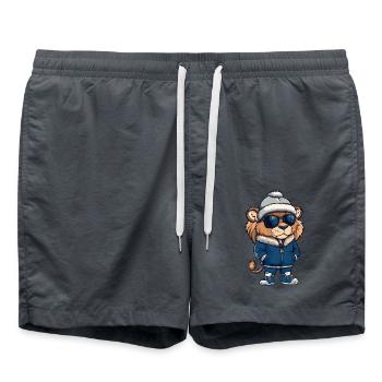 Bande dessinée d’hiver Lion - Short de bain - charbon - Devant - AI Model Male 185 light (185cm)