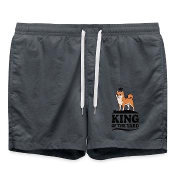 gift idea design dog funny quote Shiba Inu - Swim Trunks - anthracite - Front - AI Model Male 185 light (185cm)