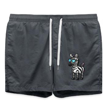 zebra animal - Swim Trunks - anthracite - Front - AI Model Male 185 light (185cm)