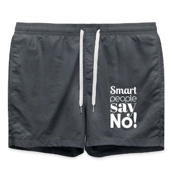 Message Smart people say No - Short de bain - charbon - Devant - AI Model Male 185 light (185cm)