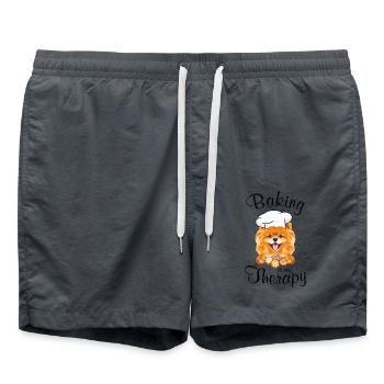 Backen ist meine Therapie - Badeshorts - Anthrazit - Vorne - AI Model Male 185 light (185cm)