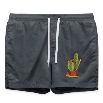 Flowers - Swim Trunks - anthracite - Front - AI Model Male 185 light (185cm)
