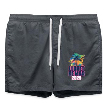 Lloret de mars 2025 Palmiers de vacances - Short de bain - charbon - Devant - AI Model Male 185 light (185cm)
