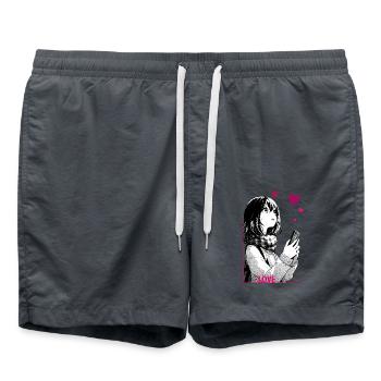 love - Swim Trunks - anthracite - Front - AI Model Male 185 light (185cm)