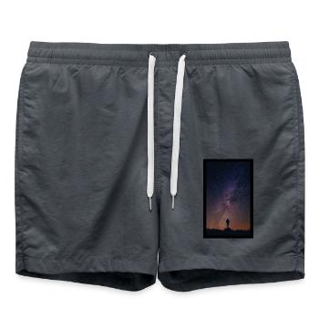 Black Sky Photo Science Fiction - Badeshorts - Anthrazit - Vorne - AI Model Male 185 light (185cm)