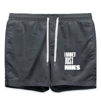 Kmoet just nothing, Antwerp dialect Shirts - Swim Trunks - anthracite - Front - AI Model Male 185 light (185cm)