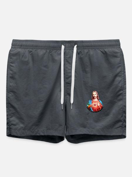 LOVE UR NEIGHBOUR Jesus Christ Hand Blessing LINKS - Swim Trunks - anthracite