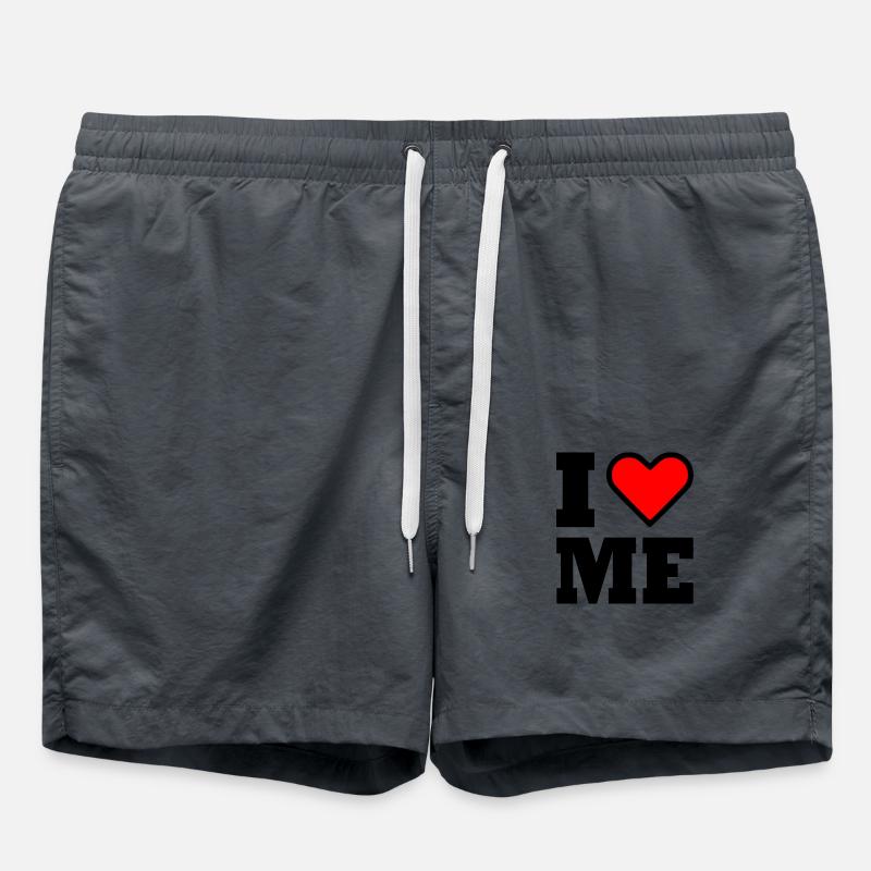 I love me - Swim Trunks - anthracite