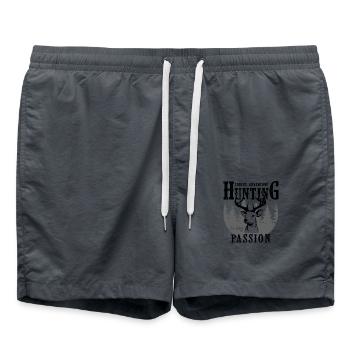 Jagen ist meine Leidenschaft Geschenkjäger - Badeshorts - Anthrazit - Vorne - AI Model Male 185 light (185cm)