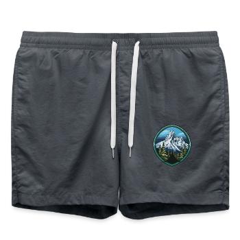 berge mountains 2 - Badeshorts - Anthrazit - Vorne - AI Model Male 185 light (185cm)