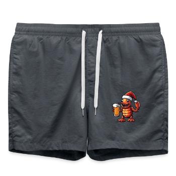 Homard Crabe Bière Noël Noël - Short de bain - charbon - Devant - AI Model Male 185 light (185cm)