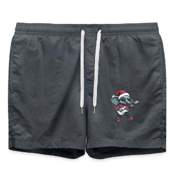 Elephant Christmas Rocker Guitar - Swim Trunks - anthracite - Front - AI Model Male 185 light (185cm)