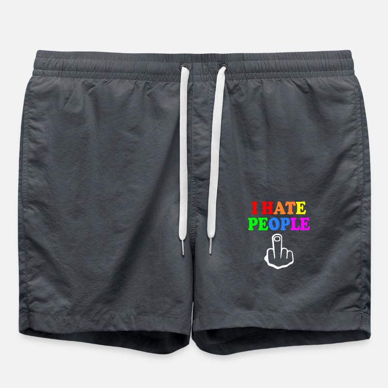 I hate people - Short de bain - charbon