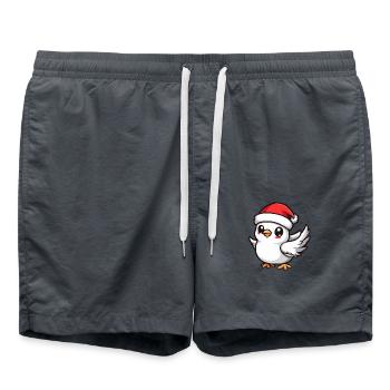 Taube Vogel Weihnachten - Badeshorts - Anthrazit - Vorne - AI Model Male 185 light (185cm)