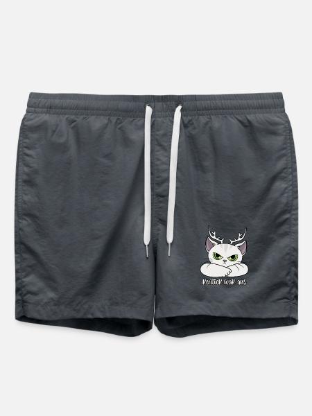 Rentier war aus Katze Weihnachten Lustige Sprüche - Badeshorts - Anthrazit