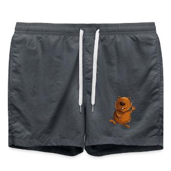 Drolliger Wombat Australien Wildtiere - Badeshorts - Anthrazit - Vorne - AI Model Male 185 light (185cm)