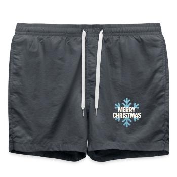 Flocon Bleu Merry Christmas - Short de bain - charbon - Devant - AI Model Male 185 light (185cm)