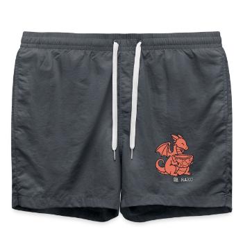 Legendäres Handwerk: Zen-Drachen-Keramikkunst - Badeshorts - Anthrazit - Vorne - AI Model Male 185 light (185cm)