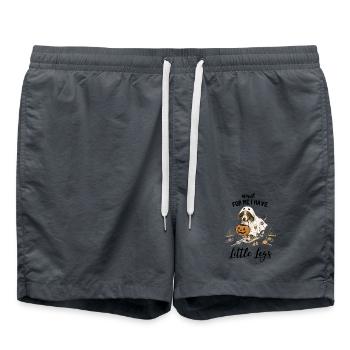 Dachshund Ghost Halloween Trick or Treat - Swim Trunks - anthracite - Front - AI Model Male 185 light (185cm)