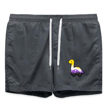 Hugadino – Pride-Lonk, nicht-binär - Badeshorts - Anthrazit - Vorne - AI Model Male 185 light (185cm)