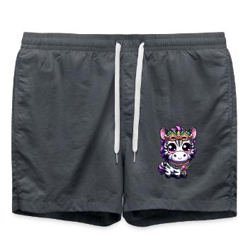 Mardi Gras Unicorn Cute Comic Kawaii - Swim Trunks - anthracite - Front - AI Model Male 185 light (185cm)