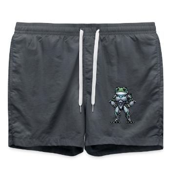 Robot Grenouille Dabbing Mech Cyborg Cool - Short de bain - charbon - Devant - AI Model Male 185 light (185cm)
