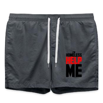 je suis sans abri aidez-moi - Short de bain - charbon - Devant - AI Model Male 185 light (185cm)