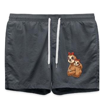 Faultier mit niedlichem Faultier Kind für - Badeshorts - Anthrazit - Vorne - AI Model Male 185 light (185cm)