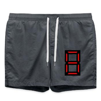 8. 8 YEARS. 8TH ANNIVERSARY. BIRTHDAY 8 YEARS - Swim Trunks - anthracite - Front - AI Model Male 185 light (185cm)