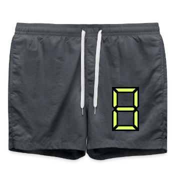 8. 8 YEARS. 8TH ANNIVERSARY. BIRTHDAY 8 YEARS - Swim Trunks - anthracite - Front - AI Model Male 185 light (185cm)