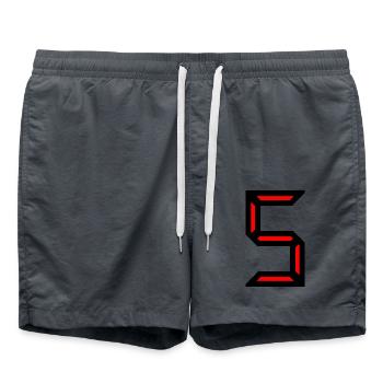 5. 5 JAHRE. 5-JÄHRIGES JUBILÄUM. GEBURTSTAG 5 JAHRE. 5 - Badeshorts - Anthrazit - Vorne - AI Model Male 185 light (185cm)