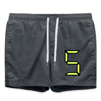 5 JAHRE. 5-JÄHRIGES JUBILÄUM. GEBURTSTAG 5 JAHRE. 5 - Badeshorts - Anthrazit - Vorne - AI Model Male 185 light (185cm)